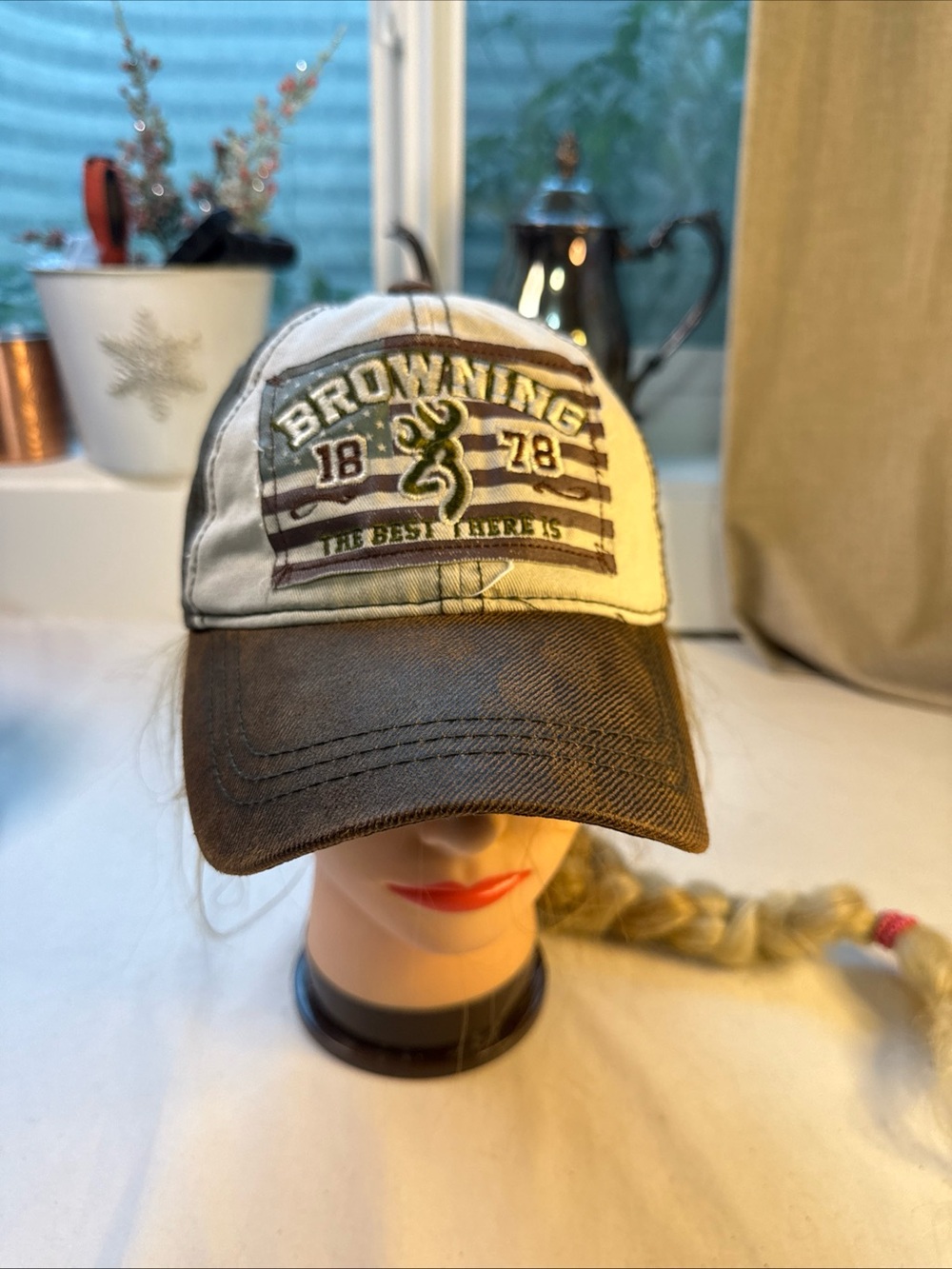 Browning Kids Two-Tone Brown and Cream Baseball Hat with Embroidered Logo